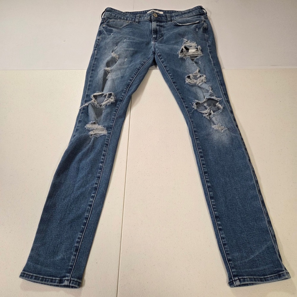 PacSun Mens Skinny Distressed Jeans 31x32 Medium Wash Ripped Denim